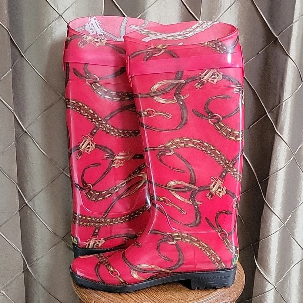 VGUC- Vintage 1980's Ralph Lauren Red Rainboots